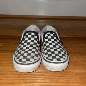 Checkered slip on vans